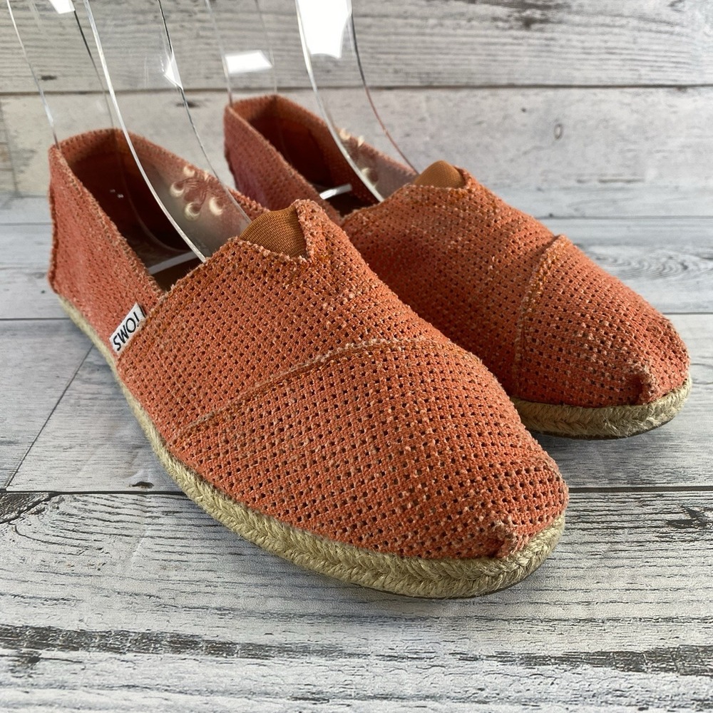TOMS Shoes Womens 8 Spice Alpargata Classic Canvas Slip-On Flats Casual Comfort